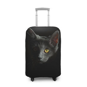 Чехол для чемодана 3D с принтом Кошачий взгляд , 86% полиэфир, 14% спандекс | двустороннее нанесение принта, прорези для ручек и колес | глаз | киска | кот | котёнок | кошка | прикольные картинки | темнота | тьма