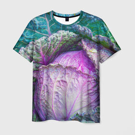 Мужская футболка 3D с принтом Капуста , 100% полиэфир | прямой крой, круглый вырез горловины, длина до линии бедер | дача | еда | зелень | капуста | овощи | огород | растения | цветная капуста