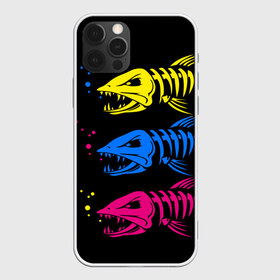 Чехол для iPhone 12 Pro Max с принтом Рыбалка , Силикон |  | art | bubbles | fish | fishing | river | skeleton | water | арт | вода | пузыри | река | рыба | рыбалка | скелет
