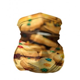 Бандана-труба 3D с принтом Печеньки , 100% полиэстер, ткань с особыми свойствами — Activecool | плотность 150‒180 г/м2; хорошо тянется, но сохраняет форму | десерт | еда | новый год | печенье | праздник | сладости