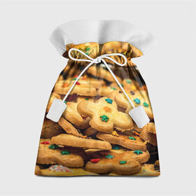 Подарочный 3D мешок с принтом Печеньки , 100% полиэстер | Размер: 29*39 см | десерт | еда | новый год | печенье | праздник | сладости