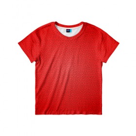 Детская футболка 3D с принтом Витраж Красный , 100% гипоаллергенный полиэфир | прямой крой, круглый вырез горловины, длина до линии бедер, чуть спущенное плечо, ткань немного тянется | texture | витраж | красный | текстура