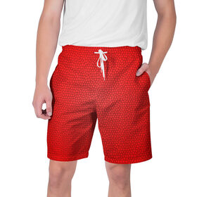 Мужские шорты 3D с принтом Витраж Красный ,  полиэстер 100% | прямой крой, два кармана без застежек по бокам. Мягкая трикотажная резинка на поясе, внутри которой широкие завязки. Длина чуть выше колен | texture | витраж | красный | текстура