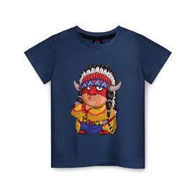 Детская футболка хлопок с принтом Забавные Индейцы 11 , 100% хлопок | круглый вырез горловины, полуприлегающий силуэт, длина до линии бедер | апачи | вождь | воин | животные | запад | канада | лидер | лицо | северная | смешные | талисман | цвет