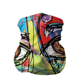 Бандана-труба 3D с принтом Abstract girl graffiti , 100% полиэстер, ткань с особыми свойствами — Activecool | плотность 150‒180 г/м2; хорошо тянется, но сохраняет форму | abstract | girl | graffiti