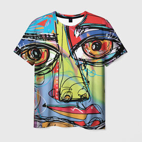 Мужская футболка 3D с принтом Abstract girl graffiti , 100% полиэфир | прямой крой, круглый вырез горловины, длина до линии бедер | Тематика изображения на принте: abstract | girl | graffiti