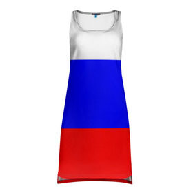 Платье-майка 3D с принтом Россия , 100% полиэстер | полуприлегающий силуэт, широкие бретели, круглый вырез горловины, удлиненный подол сзади. | народный | россия | русский | страны | триколор | флаг