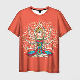 Мужская футболка 3D с принтом Индия 1 , 100% полиэфир | прямой крой, круглый вырез горловины, длина до линии бедер | india | индия | индуизм | кришна