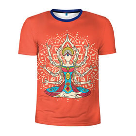Мужская футболка 3D спортивная с принтом Индия 1 , 100% полиэстер с улучшенными характеристиками | приталенный силуэт, круглая горловина, широкие плечи, сужается к линии бедра | Тематика изображения на принте: india | индия | индуизм | кришна