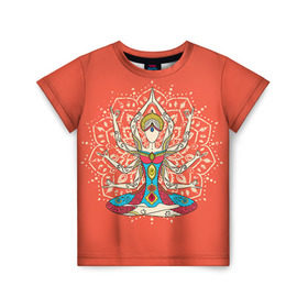 Детская футболка 3D с принтом Индия 1 , 100% гипоаллергенный полиэфир | прямой крой, круглый вырез горловины, длина до линии бедер, чуть спущенное плечо, ткань немного тянется | india | индия | индуизм | кришна