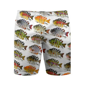 Мужские шорты 3D спортивные с принтом Рыбки ,  |  | bait | fish | fishing | lure | tackle | блесна | наживка | приманка | рыба | рыбалка | снасть