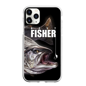 Чехол для iPhone 11 Pro матовый с принтом Лучший рыбак , Силикон |  | background | best fisherman | black | fish | fishing | sturgeon | лучший рыбак | осетр | рыба | рыбалка | фон | черный