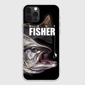 Чехол для iPhone 12 Pro Max с принтом Лучший рыбак , Силикон |  | Тематика изображения на принте: background | best fisherman | black | fish | fishing | sturgeon | лучший рыбак | осетр | рыба | рыбалка | фон | черный