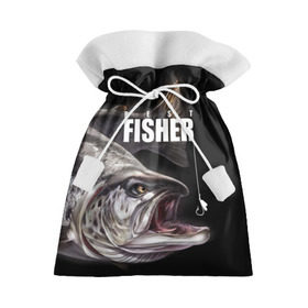 Подарочный 3D мешок с принтом Лучший рыбак , 100% полиэстер | Размер: 29*39 см | background | best fisherman | black | fish | fishing | sturgeon | лучший рыбак | осетр | рыба | рыбалка | фон | черный