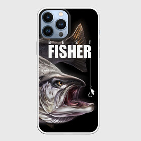 Чехол для iPhone 13 Pro Max с принтом Лучший рыбак ,  |  | background | best fisherman | black | fish | fishing | sturgeon | лучший рыбак | осетр | рыба | рыбалка | фон | черный