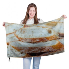 Флаг 3D с принтом Хлеб , 100% полиэстер | плотность ткани — 95 г/м2, размер — 67 х 109 см. Принт наносится с одной стороны | батон | булка | булочка | выпечка | еда | кулинария | кусочек | мука | хлеб