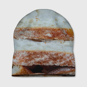Шапка 3D с принтом Хлеб , 100% полиэстер | универсальный размер, печать по всей поверхности изделия | Тематика изображения на принте: батон | булка | булочка | выпечка | еда | кулинария | кусочек | мука | хлеб