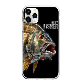 Чехол для iPhone 11 Pro матовый с принтом Лучший рыбак , Силикон |  | background | best fisherman | black | fish | fishing | лучший рыбак | рыба | рыбалка | фон | черный