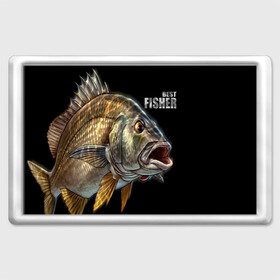 Магнит 45*70 с принтом Лучший рыбак , Пластик | Размер: 78*52 мм; Размер печати: 70*45 | background | best fisherman | black | fish | fishing | лучший рыбак | рыба | рыбалка | фон | черный