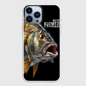Чехол для iPhone 13 Pro Max с принтом Лучший рыбак ,  |  | Тематика изображения на принте: background | best fisherman | black | fish | fishing | лучший рыбак | рыба | рыбалка | фон | черный
