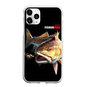 Чехол для iPhone 11 Pro матовый с принтом Лучший рыбак , Силикон |  | Тематика изображения на принте: background | best fisherman | black | fish | fishing | лучший рыбак | рыба | рыбалка | фон | черный