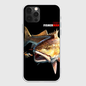 Чехол для iPhone 12 Pro Max с принтом Лучший рыбак , Силикон |  | Тематика изображения на принте: background | best fisherman | black | fish | fishing | лучший рыбак | рыба | рыбалка | фон | черный