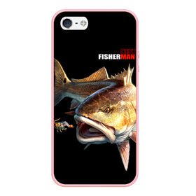 Чехол для iPhone 5/5S матовый с принтом Лучший рыбак , Силикон | Область печати: задняя сторона чехла, без боковых панелей | background | best fisherman | black | fish | fishing | лучший рыбак | рыба | рыбалка | фон | черный
