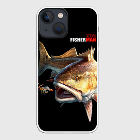 Чехол для iPhone 13 mini с принтом Лучший рыбак ,  |  | Тематика изображения на принте: background | best fisherman | black | fish | fishing | лучший рыбак | рыба | рыбалка | фон | черный