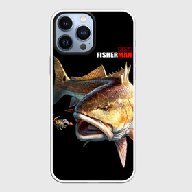 Чехол для iPhone 13 Pro Max с принтом Лучший рыбак ,  |  | Тематика изображения на принте: background | best fisherman | black | fish | fishing | лучший рыбак | рыба | рыбалка | фон | черный