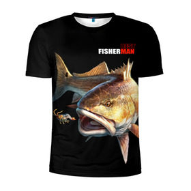 Мужская футболка 3D спортивная с принтом Лучший рыбак , 100% полиэстер с улучшенными характеристиками | приталенный силуэт, круглая горловина, широкие плечи, сужается к линии бедра | background | best fisherman | black | fish | fishing | лучший рыбак | рыба | рыбалка | фон | черный