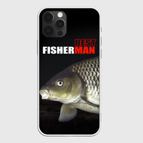 Чехол для iPhone 12 Pro Max с принтом Лучший рыбак , Силикон |  | Тематика изображения на принте: background | best fisherman | black | fish | fishing | лещ | лучший рыбак | рыба | рыбалка | фон | черный