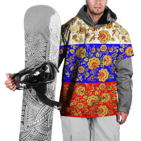 Накидка на куртку 3D с принтом Хохлома , 100% полиэстер |  | народный | орнамент | роспись | традиционный | триколор