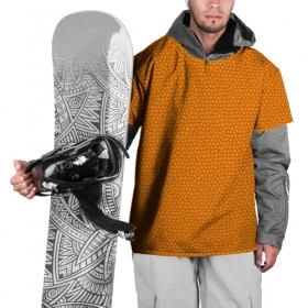 Накидка на куртку 3D с принтом Витраж Оранжевый , 100% полиэстер |  | texture | витраж | оранжевый | текстура