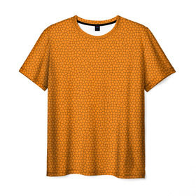 Мужская футболка 3D с принтом Витраж Оранжевый , 100% полиэфир | прямой крой, круглый вырез горловины, длина до линии бедер | Тематика изображения на принте: texture | витраж | оранжевый | текстура