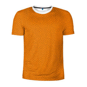 Мужская футболка 3D спортивная с принтом Витраж Оранжевый , 100% полиэстер с улучшенными характеристиками | приталенный силуэт, круглая горловина, широкие плечи, сужается к линии бедра | Тематика изображения на принте: texture | витраж | оранжевый | текстура