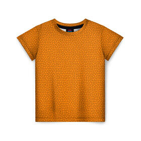 Детская футболка 3D с принтом Витраж Оранжевый , 100% гипоаллергенный полиэфир | прямой крой, круглый вырез горловины, длина до линии бедер, чуть спущенное плечо, ткань немного тянется | texture | витраж | оранжевый | текстура