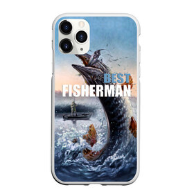Чехол для iPhone 11 Pro матовый с принтом Лучший рыбак , Силикон |  | bait | best fisherman | boat | fish | fishing | hook | morning | pike | river | water | вода | крючок | лодка | лучший рыбак | наживка | река | рыба | рыбалка | утро | щука