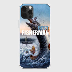Чехол для iPhone 12 Pro Max с принтом Лучший рыбак , Силикон |  | bait | best fisherman | boat | fish | fishing | hook | morning | pike | river | water | вода | крючок | лодка | лучший рыбак | наживка | река | рыба | рыбалка | утро | щука