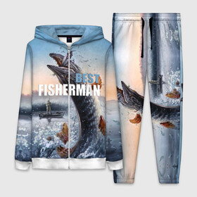 Женский костюм 3D с принтом Лучший рыбак ,  |  | bait | best fisherman | boat | fish | fishing | hook | morning | pike | river | water | вода | крючок | лодка | лучший рыбак | наживка | река | рыба | рыбалка | утро | щука