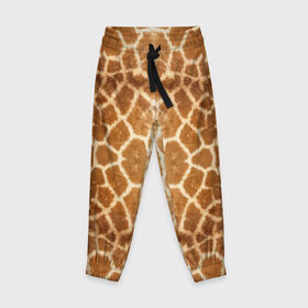 Детские брюки 3D с принтом Шкура Жирафа , 100% полиэстер | манжеты по низу, эластичный пояс регулируется шнурком, по бокам два кармана без застежек, внутренняя часть кармана из мелкой сетки | textures | животное | жираф | текстура
