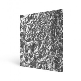 Холст квадратный с принтом Silver , 100% ПВХ |  | silver | texture | драгоценный | металл | серебро | текстура