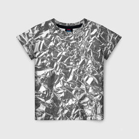 Детская футболка 3D с принтом Silver , 100% гипоаллергенный полиэфир | прямой крой, круглый вырез горловины, длина до линии бедер, чуть спущенное плечо, ткань немного тянется | silver | texture | драгоценный | металл | серебро | текстура