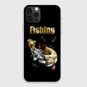 Чехол для iPhone 12 Pro Max с принтом Рыбалка , Силикон |  | Тематика изображения на принте: background | black | bubbles | depth | fish | fishing | food | predators | sacrifice | water | вода | глубина | еда | жертва | охота | пузыри | рыбалка | рыбы | фон | хищники | черный