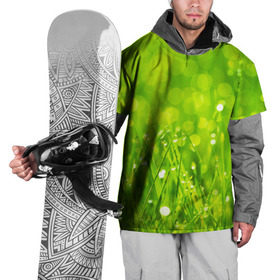 Накидка на куртку 3D с принтом Роса на траве , 100% полиэстер |  | зелёный | зелень | луг | роса | яркий