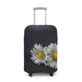 Чехол для чемодана 3D с принтом Ромашки , 86% полиэфир, 14% спандекс | двустороннее нанесение принта, прорези для ручек и колес | зелень | лепестки | пара | природа | растения | ромашки | цветы