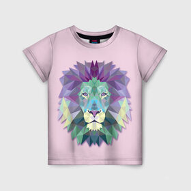 Детская футболка 3D с принтом Triangle lion , 100% гипоаллергенный полиэфир | прямой крой, круглый вырез горловины, длина до линии бедер, чуть спущенное плечо, ткань немного тянется | 