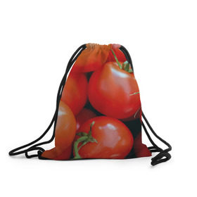 Рюкзак-мешок 3D с принтом Томаты , 100% полиэстер | плотность ткани — 200 г/м2, размер — 35 х 45 см; лямки — толстые шнурки, застежка на шнуровке, без карманов и подкладки | дача | еда | зелень | красный | овощи | огород | помидоры | томаты