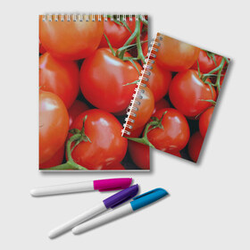 Блокнот с принтом Томаты , 100% бумага | 48 листов, плотность листов — 60 г/м2, плотность картонной обложки — 250 г/м2. Листы скреплены удобной пружинной спиралью. Цвет линий — светло-серый
 | дача | еда | зелень | красный | овощи | огород | помидоры | томаты