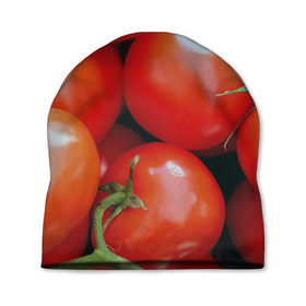 Шапка 3D с принтом Томаты , 100% полиэстер | универсальный размер, печать по всей поверхности изделия | дача | еда | зелень | красный | овощи | огород | помидоры | томаты