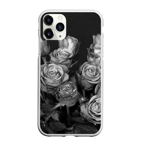 Чехол для iPhone 11 Pro Max матовый с принтом Черно-белые розы , Силикон |  | букет | цветы